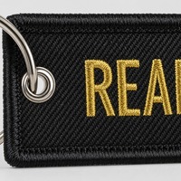 Porte-clés brodé personnalisé, fabrication OEM, vente en gros, tout logo, texte, étiquette tissée, breloque de sac en vrac, directement du fabricant