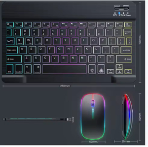 ชุดคีย์บอร์ดและเมาส์ไร้สาย คีย์บอร์ด เมาส์เกมมิ่ง ไฟแบ็คไลท์ RGB แสง 7 สี ดีไซน์บางเฉียบ คีย์บอร์ด - Product Image 4