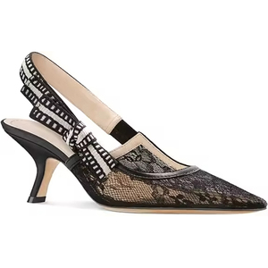 Escarpins Slingback Mode à Petits Talons avec Nœud en Maille et Bout Pointu Fermé, Grandes Tailles, Escarpins Colorés <span class=keywords><strong>Bleu</strong></span> <span class=keywords><strong>Marine</strong></span> pour Femmes - Product Image 1