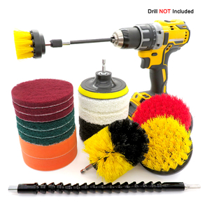 19pcs Power Scrubber Attachment Tool Sets Polishing Pads Drill <strong>Cleaning</strong> <strong>Brushes</strong> With <strong>Extend</strong> Rod for Kitchen Bathroom Car Washer - Product Image 1