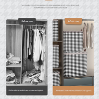 Grande capacité, design moderne, boîte rectangulaire de rangement pour garde-robe, sac de rangement pliable pour couette et vêtements avec poignée