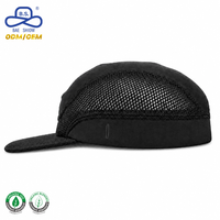 Casquette de baseball à 5 panneaux avec ajustement par cordon de serrage personnalisé, design en maille respirante, visière plate, patch logo, fournisseur direct d'usine OEM