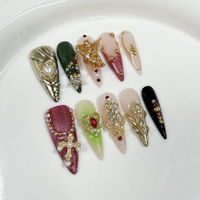 Ongles à presser haut de gamme très demandés, courts, motif dessin animé, en PMMA, pour doigts, inspirés du look sensuel INS