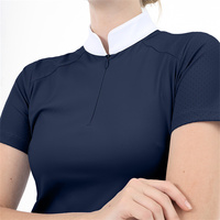Bleu marine dames équitation spectacle merde usine bas quantité minimale de commande équestre couche de base maille vêtements pour femmes