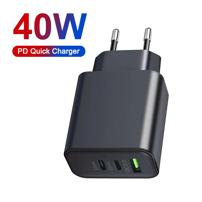 새로운 40W 더블 PD 급속 고속 충전기 타입 C USB C USB 충전기 어댑터 전화 13 고속 충전 USB 벽 충전기