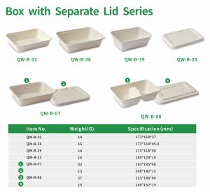 Mía sợi Bộ đồ ăn bã mía bột giấy 400ml hộp 100% compostable Hộp Ăn Trưa nhà hàng bên hộp đựng thức ăn - Product Image 5