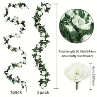 Bunte künstliche Blumen, 45 Rosen am Rosenranken-Baum aus Seide, zur Dekoration von Hochzeiten, Partys, Haus und Garten.