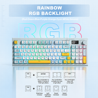 Clavier sans fil Onikuma G80 à membrane pour PC portable, idéal pour le bureau à domicile et le gaming, touches silencieuses, rétroéclairage RGB, écran d'affichage, bouton multimédia