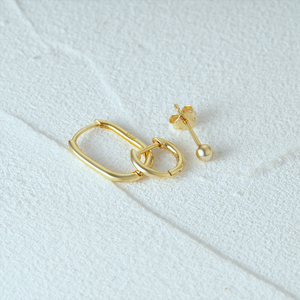 CANNER Juego de Joyería Clásica de Plata de Ley 925 de 3 Piezas, Juego de Aretes de Aro en Forma de U con Baño de Oro de 18k para Mujer - Product Image 4