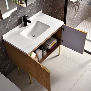 Mueble de <span class=keywords><strong>Baño</strong></span> Moderno de Madera Maciza de <span class=keywords><strong>80</strong></span> <span class=keywords><strong>cm</strong></span> con Lavabo de Cerámica, Resistente al Agua, para Uso en Hospitales y Villas - Product Image 4
