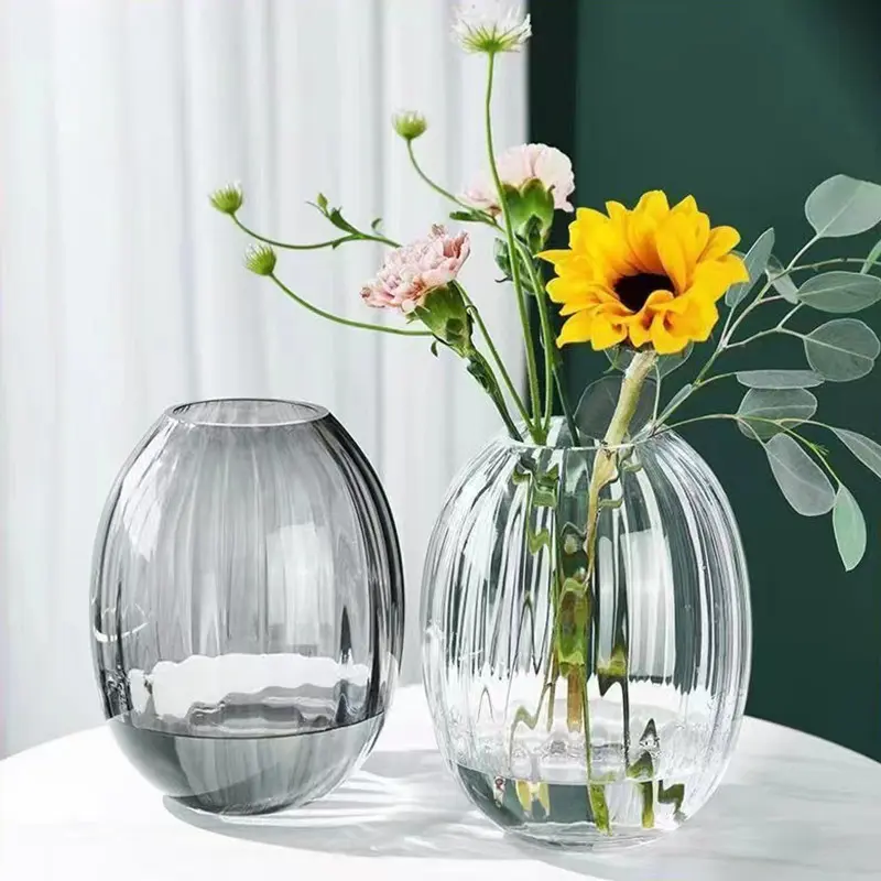 Glas transparent Wasser angehoben Blumen Wohnzimmer Tisch dekoration Blumen arrangements moderne einfache Glas vasen