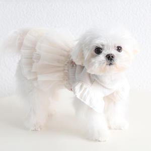 Robe de mariée romantique florale pour <span class=keywords><strong>chien</strong></span> et chat, style printemps-été, robe de princesse douce, vêtements pour animaux de compagnie - Product Image 3