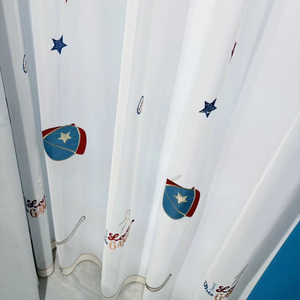 Eleganti <span class=keywords><strong>tende</strong></span> di garza europee per ragazzi a tema Baseball ricamate con funzione di oscuramento per uso della porta della camera dei bambini - Product Image 6