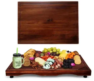 30 Inches Noodle Board Stove Cover & Cutting Board Large Acacia Wood Chopping Board with Juice Groove Adjustable Non-Slip Legs