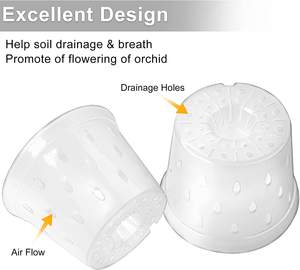 Vasi per <span class=keywords><strong>Orchidee</strong></span> in Plastica Trasparente Durevole JQ, Vasi per Piante Phalaenopsis, Contenitori in Plastica Trasparente per <span class=keywords><strong>Orchidee</strong></span> - Product Image 6