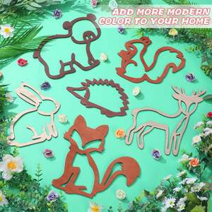 Woodland Safari pépinière décoration murale <span class=keywords><strong>Jungle</strong></span> thème renard lapin hérisson écureuil ours en bois Animal mur Art bois artisanat mur signes - Product Image 6