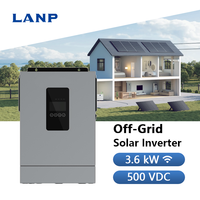 Système d'onduleur solaire hors réseau monophasé 3,6 kW 24 V 100 A pour stockage d'énergie domestique, IP21, photovoltaïque, WiFi, double MPPT