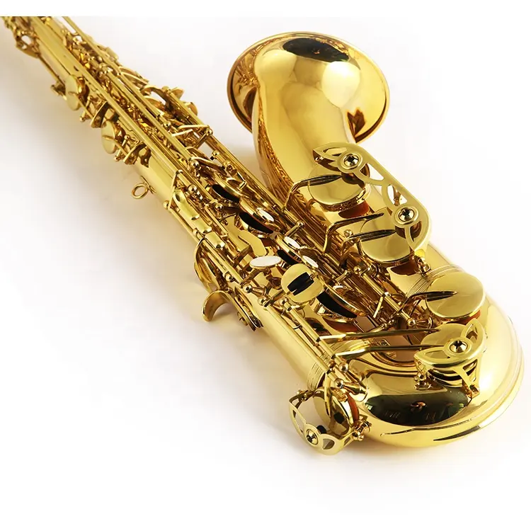 Saxofone tenor de ouro material de bronze, saxofone bb