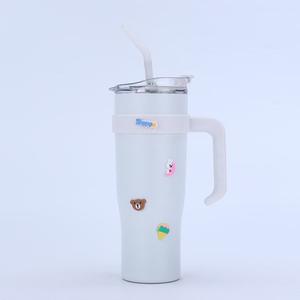 Gobelet isotherme de 40 oz avec poignée et paille en acier inoxydable - Gobelet à double paroi isolé sous vide - Product Image 5