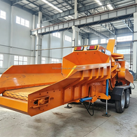 Broyeur de bois forestier industriel à alimentation automatique, moteur diesel, pour déchets de bois, bûches et feuilles de palmier, avec fonction de nettoyage