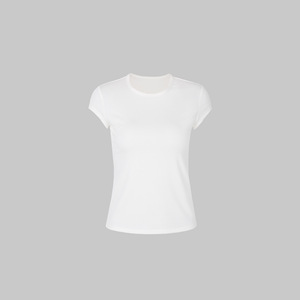 TS-024 เสื้อยืดคอกลมผ้าวูลสำหรับผู้หญิง แขนสั้น นุ่มสบาย สวมใส่สบายๆ - Product Image 1