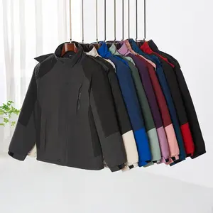 हूडेड शीतकालीन ऊन जैकेट ग्रे रंग कस्टम लोगो पुरुषों के लिए आकस्मिक आउटडोर जिपर हुड जैकेट