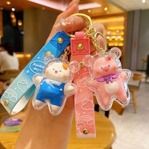 Factory Creative Cute Bear Rabbit Pig <b>Key</b> <b>Chain</b> Keyring Pendant 3D PVC Kwaii Animal Keychain - Product Image 2