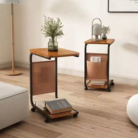 Table d'appoint pour ordinateur portable réglable en hauteur, pliable, en bois et métal, pour le salon, le bureau à domicile