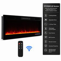 Thailand Fabrik 60-Zoll Smart WiFi Elektrokamin-Einsatz mit App-Steuerung, größerem Flammfenster und 12 Kristallflammenfarben