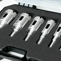 Jeu de forets pour carreaux de céramique, scies cloches M14, forets diamantés brasés sous vide pour meuleuse d'angle avec hauteur de diamant de 15 mm
