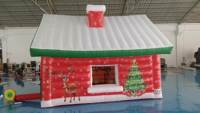 CH Décoration extérieure drôle petite maison de Noël gonflable avec des bonhommes de neige pour l'événement