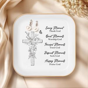 Custom Brand Logo <b>Ceramic</b> Trinket Tray Personalized Jewelry Dish Square Porcelain <b>Ring</b> Plate for Corporate Promotion Gifts - Product Image 1