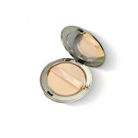 Boîte de rangement ronde dorée de haute qualité 59 mm pour fond de teint liquide et fard à joues, boîte à poudre libre avec logo sérigraphié pour cosmétiques