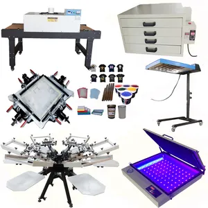 Doyan Hot Selling Manual DIY Full Set 6 Color 6 Station T-shirt Silk Screen Printing Machine Kit All Stuff Including