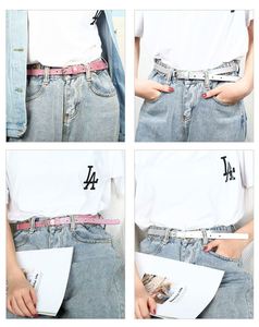 Ceinture ultra fine en PU imperméable ultra douce, tendance et polyvalente, pour enfants, femmes, jeans, shorts - Product Image 6