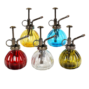 Arrosoir en verre rétro en forme de citrouille 360 ml, imprimé à l'écran, petit arrosoir de jardin multi-floraux, arrosoir de fleurs rétro coloré - Product Image 2