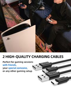 Câble de charge 1m/2.8m pour manette PS5/Xbox Series <span class=keywords><strong>SX</strong></span>/Switch/Oled/<span class=keywords><strong>Lite</strong></span>, cordon d'alimentation USB Type C pour manette P5/accessoires de téléphone - Product Image 2