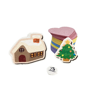 Éponge en cellulose de pâte de bois lavable, chiffon de nettoyage écologique, cadeau de Noël, éponge de cuisine réutilisable, douce et absorbante - Product Image 4