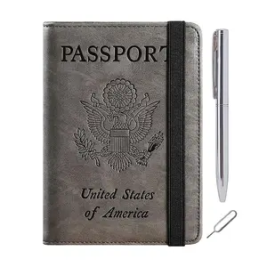 RFID Passport Wallet Leather Card Case Travel Document Organizer