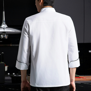 Chef Unico Lr Uniforme Du Chef Cuisinier Cuisine Restaurant Cuisine Personnalisé Étanche Vente Hibachi Blanc Chef Uniforme Unisexe - Product Image 2