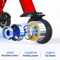 Trottinette électrique pliable à 3 roues TopMate ES33 en alliage d'aluminium léger, batterie 36V 7.8AH, fonction marche arrière, clé, 250W, étanche