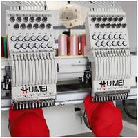 Machine à broder commerciale tout-en-un à 2 têtes pour casquettes, t-shirts et broderie plate