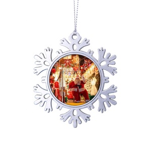 Gepersonaliseerde sublimatie blanco metalen kerstboom sneeuwvlok ornamenten - Product Image 4