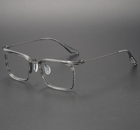 Monture optique rectangulaire unique de haute qualité pour homme, fabriquée à la main en acétate, lunettes rétro en gros pour la lecture