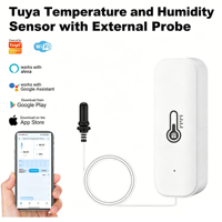 Nouvelle version du capteur intelligent de température et d'humidité Tuya WiFi avec sonde externe filaire alimentée par batterie pour usage domestique, enregistrement des données T&H
