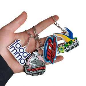 Porte-clés en caoutchouc personnalisés avec votre logo, modèle numérique gratuit pour votre référence en 12 heures, porte-clés en PVC souple 2D/3D personnalisé - Product Image 1