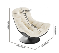 Silla Giratoria de 360 Grados en Forma de Huevo, Silla de Descanso, Muebles de Sala de Estar, Sofá Tapizado