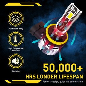 AUXITO H11 Bombilla de faro LED H8/H9/H16 Tamaño mini Plug Play Bombillas de luz de coche 8000K 6000K H4 Faro LED H1 para automóviles - Product Image 4