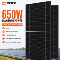 Module solaire G12 210R 650W, type N, TOPCon, bifacial, double vitrage, efficacité de 24,1 %, panneau photovoltaïque monocristallin pour ferme
