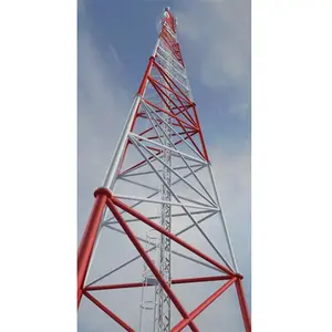 Comunicazione bts radio fm tv satellitare in acciaio tubolare 3 leges reticolo torre
